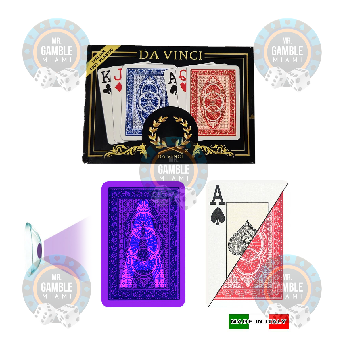 UV MARKED CARDS DA VINCI RUOTE BRIDGE JUMBO