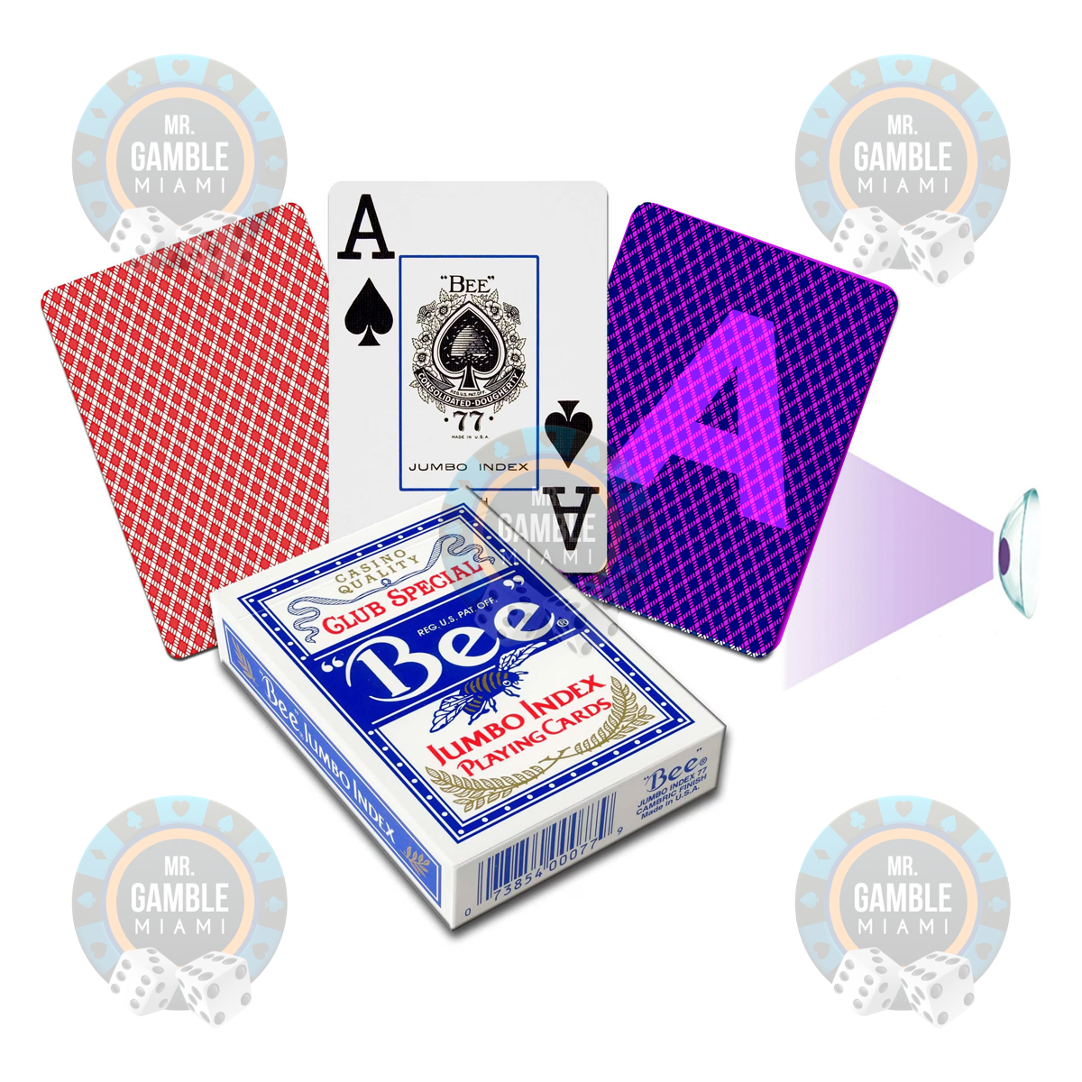 Bee Jumbo UV Marked Cards | Poker Cheating Devices