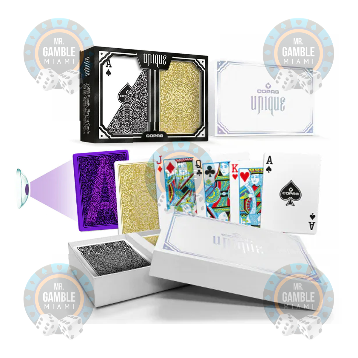 COPAG UNIQUE POKER SIZE REGULAR UV Marked Cards | Poker Cheating Devices