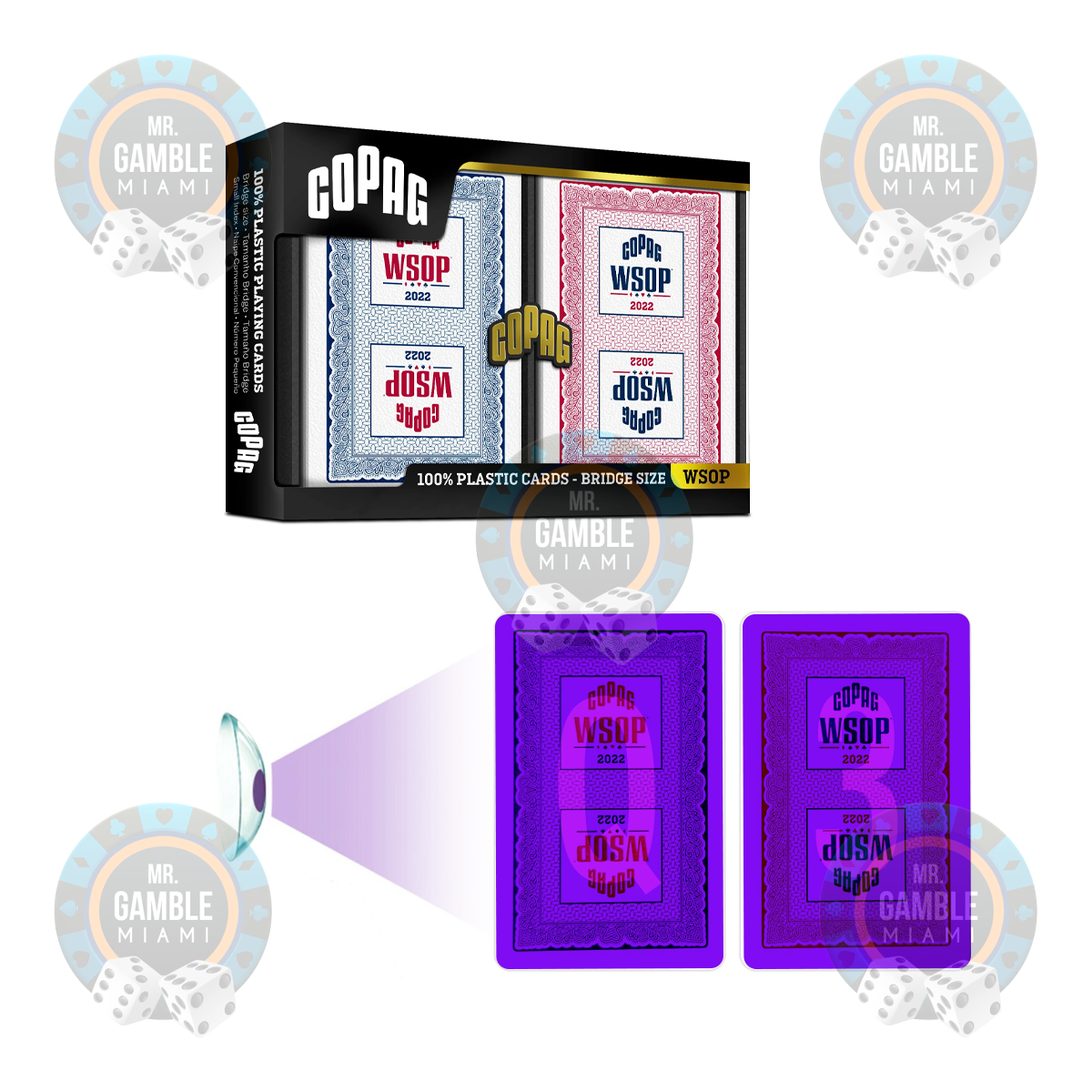 UV MARKED CARDS COPAG WSOP 2022 BRIDGE SIZE REGULAR