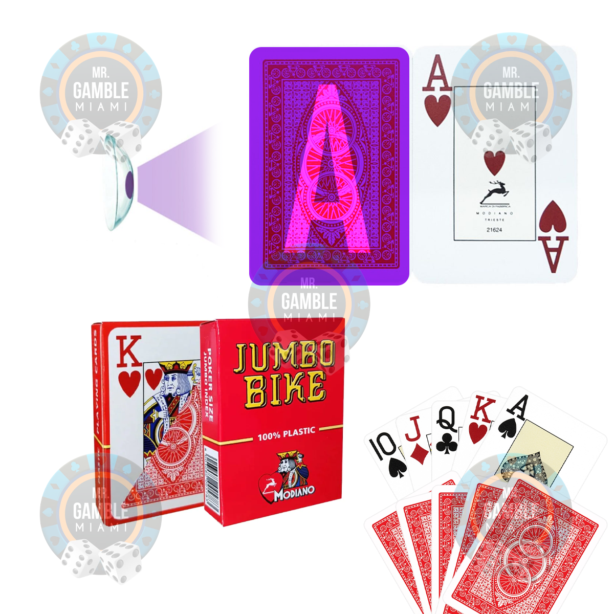 MODIANO BIKE TROPHY JUMBO | Marked Playing Cards for Poker Cheating