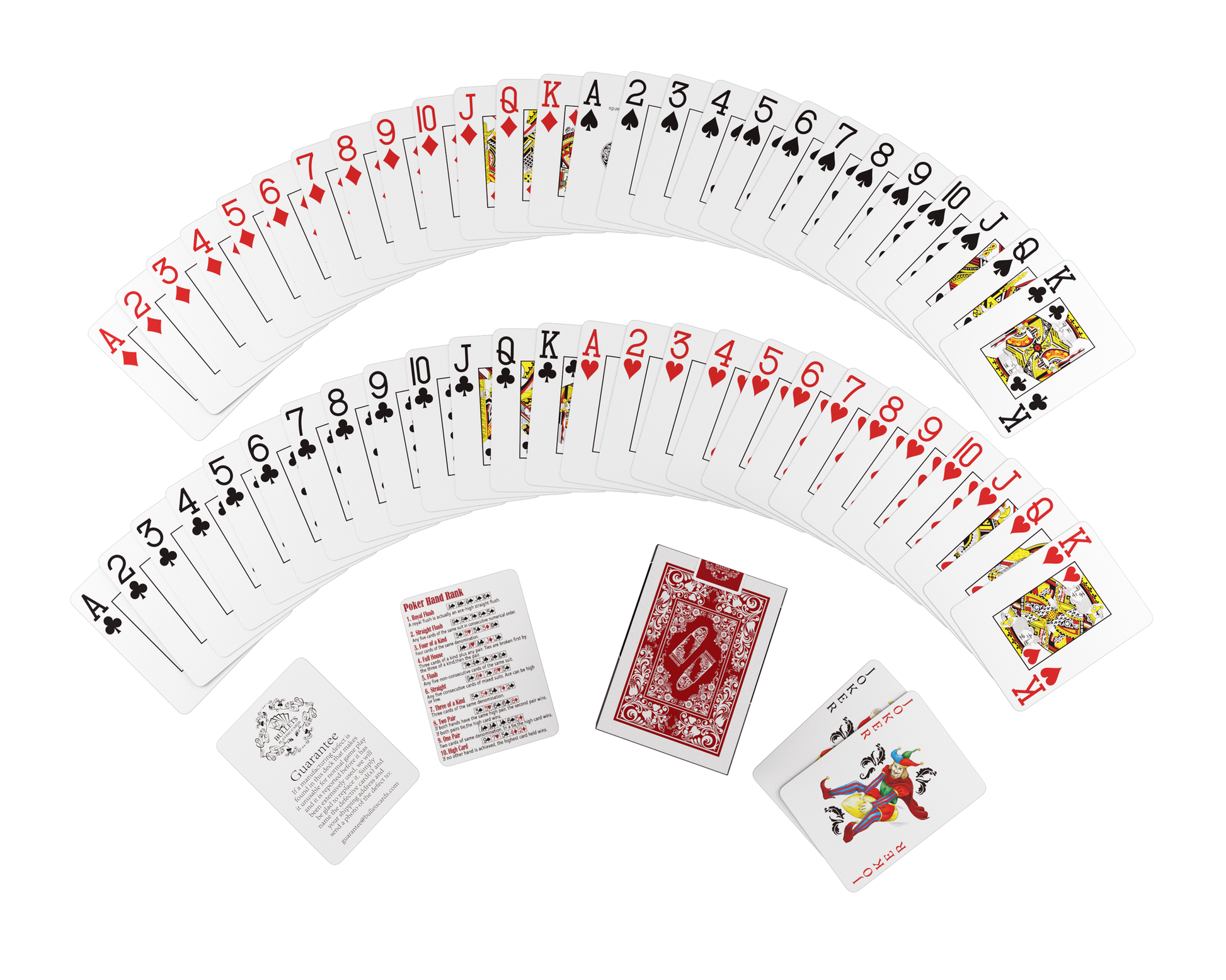 Bullets Poker Jumbo UV Marked Cards - Deck of playing cards with invisible markings under UV light, ideal for poker cheating devices and entertainment purposes.
